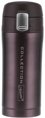 Produktbild von Maestro Thermobecher 320 ml, Braun, Edelstahl 18/10, vakuumisoliert, mit Einhandbedienung und Sicherheitsverschluss