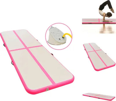 Obrázek produktu pro vidaXL Nafukovací gymnastická podložka s pumpou 500x100x10 cm PVC růžová - Podložky na jógu a pilates