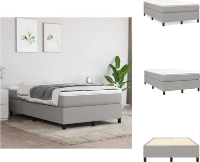 Image de vidaXL Lit Boxspring Gris clair 120x200 cm Tissu - Lits et Sommiers