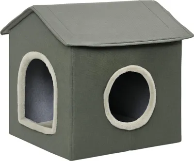 Produktbild von PawHut Katzenhöhle Katzenhaus, Katzenhütte mit Zwei Türen, Katzenkorb mit Kissen