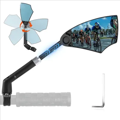 Produktbild von 360° drehbarer Fahrradspiegel, verstellbar & versenkbar, für Lenker 20–23 mm, links/rechts einstellbar