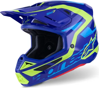 Immagine prodotto di casco SUPERTECH S-M7 DEED, ALPINESTARS (blu/giallo fluo, taglia S)