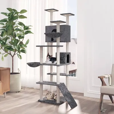 Immagine prodotto di Graffiatoio con tiragraffi in sisal Grigio scuro 191 cm 171596