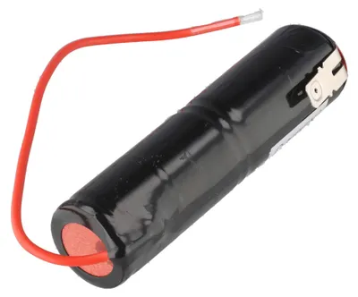 Produktbild von Notleuchtenakku NiMH 2,4V 3000mAh L1x2 Sub-C mit 6,3mm Faston-Anschluss / 150mm Kabel