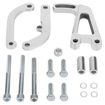 Produktbild von Montagehalterung für Servolenkungspumpe aus polierter Aluminiumlegierung, passend für SBC Chevy 262-400