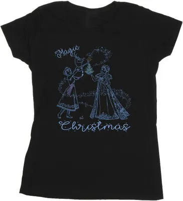 Produktbild von Disney - "Frozen Magic Christmas" T-Shirt für Damen BI22075 (L) (Schwarz)