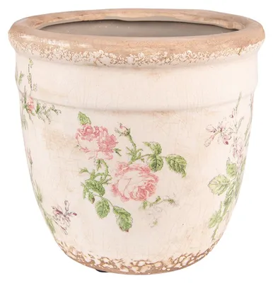 Productafbeelding van Clayre & Eef bloempot, diameter 18 cm, hoogte 17 cm, rozebeige keramiek, voor bloemen