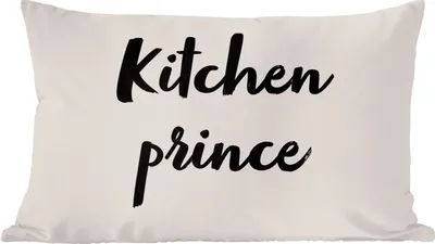 Produktbild von MuchoWow® Zierkissen Sofakissen Wohnzimmer Dekokissen 50x30 cm Zitate - Koch - Sprichwörter - Küchenprinz - Kochen - Wohnzimmerdekoration - Polster mit Photo