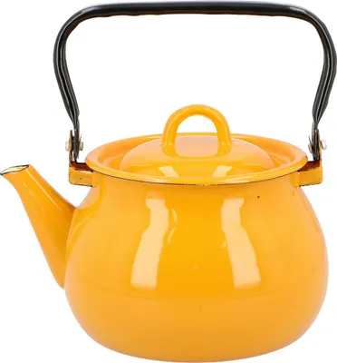 Produktbild von Emajlo Olkusz | Emaille-Wasserkessel 2,5 l – Orange Uni – Teekanne für Induktion und Gas