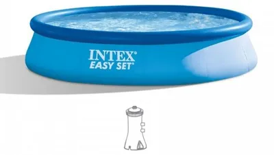 Image de Ø 396 x 84 cm Intex Easy Set Ronde Piscine avec pompe