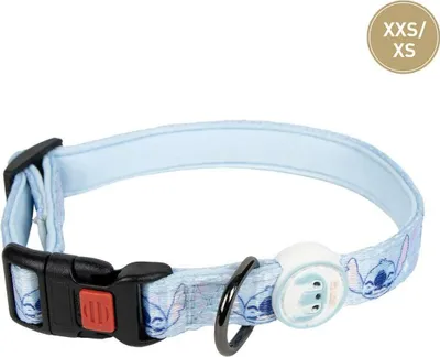 Image de Collier de chien Stitch bleu clair XXS/XS
