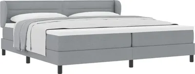 Zdjęcie produktu dla Łóżko sprężynowe z materacem Jasnoszary 200 x 200 cm tkanina