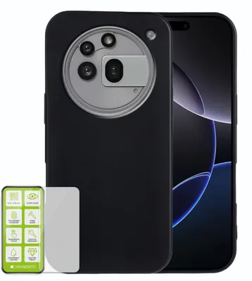 Obrázok produktu pre Silikónové puzdro na mobil Nothing Phone 3a Pro z TPU, čierne + tvrdené sklo H9