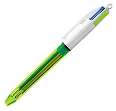 Immagine prodotto di BIC 4Colours Fluo Penna retrattile a clip Nero, Blu, Rosso, Giallo 12 pz
