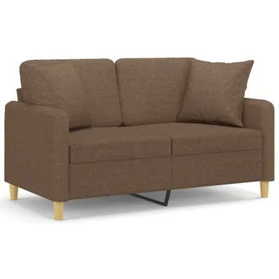 Produktbild von 2-Sitzer-Sofa mit Zierkissen Braun 120 cm Stoff
