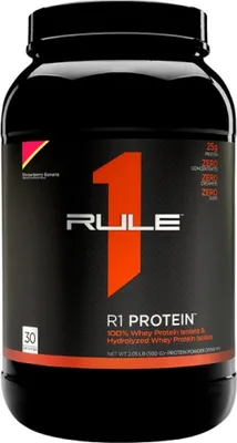 Obrázek produktu pro Rule1 | R1 Protein | 100% syrovátkový izolát a syrovátkový hydrolyzát Jahoda a banán