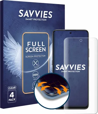Produktbild von 4x Savvies Fullscreen Schutzfolie für Honor 400 Smart 4G Displayschutz Folie Fullcover Klar Transparent