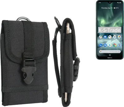 Produktbild von K-S-Trade Holster Handy Hülle kompatibel mit Nokia 7.2 Holster Handytasche Gürtel Tasche Schutz Hülle Robust Outdoor schwarz