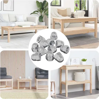 Produktbild von vidaXL Sechskant-Eichelmuttern 3913 pcs Silber Metall