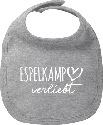 Produktbild von Huuraa Baby Lätzchen Espelkamp verliebt Heather Grey Klettverschluss  Baumwolle Latz Geschenkidee
