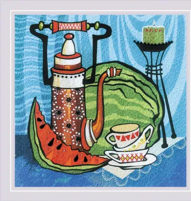 Produktbild von Auslaufmodell Riolis Plattstich Set "Saftig", vorbedruckt 20x20cm