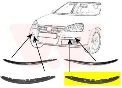 Image de VAN WEZEL Cache pare-chocs avant gauche pour VW Jetta III Golf V
