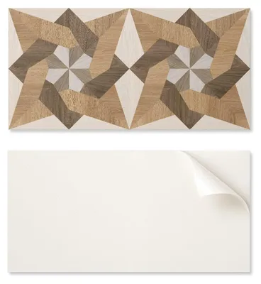 Obrázok produktu pre Samolepiaca, potlačená vinylová doska, 120 x 60 cm, polygonálna drevená mozaika