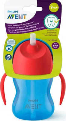 Produktbild von Philips Avent Trinklernbecher SCF79601 300ml Strohhalm Auslaufsicher Blau