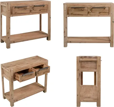 Immagine prodotto di vidaXL Tavolo consolle 82x33x73 cm in legno massiccio di acacia - Tavolo consolle - Tavoli consolle - Tavolo consolle in legno - Tavoli consolle in legno