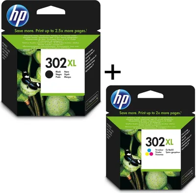 Obrázok produktu pre Originálne tlačové kazety HP 302XL - viacnásobné balenie (F6U67AE + F6U68AE)