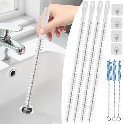 Rohrreinigungsbürsten-Set, 4+3+4, 45 cm, flexibel, für Abflüsse