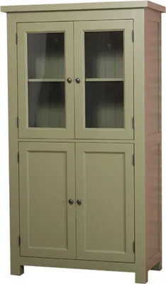 Produktbild von Casa Padrino Landhausstil Küchenschrank mit 4 Türen Grün 100 x 50 x H. 180 cm - Küchenmöbel