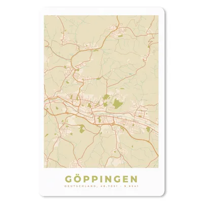 Produktbild von MuchoWow® Mauspad Mousepad Göppingen - Karte - Stadtplan - Vintage 40x60 cm - Mousepads - Maus Mat - Pad - Mausunterlage - Schreibtisch Accesoire