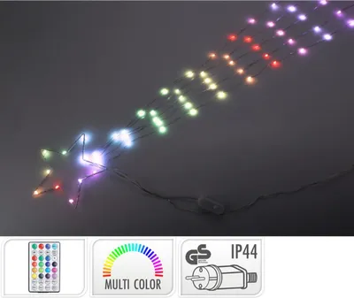 Produktbild von LED Sternschnuppe Lichterkette RGB Timer mit Fernbedienung für Außen & Garten