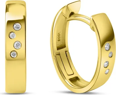 Produktbild von Orolino Ohrringe 585/- Gold 1,4cm gelb Brillant weiß 067310010-1