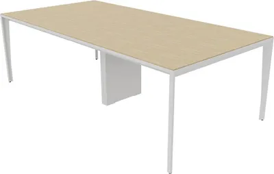 Produktbild von Quadrifoglio Konferenztisch X5 eiche rechteckig, 4-Fuß-Gestell weiß, 240,0 x 120,0 x 75,0 cm