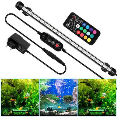 Zdjęcie produktu dla Lampa LED do akwarium Vigevee, 38 cm, lampa LED podwodna z timerem, wodoodporna, z pilotem, 4,2 W
