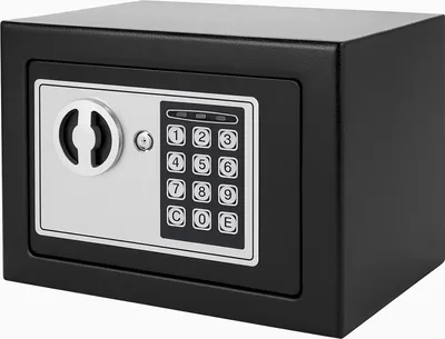 Produktbild von Möbeltresor 5,76L | Elektronischer Safe mit Zahlenschloss & Doppelbolzen-Verschluss | Schwarz 17x23x17 cm | inkl. Batterien, Notöffnung & Befestigungsmaterial