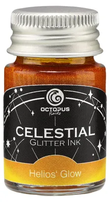 Produktbild von Celestial Glitter, Helios' Glanz, Inchiostro mit Glitzer für Füllfederhalter, Gelb mit goldener Schimmer, 10 ml