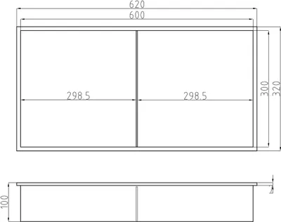 Produktbild von Wandnische aus Edelstahl NT306010X - Mit Ablagen - senkrecht & waagrecht, Farbe:Weiß