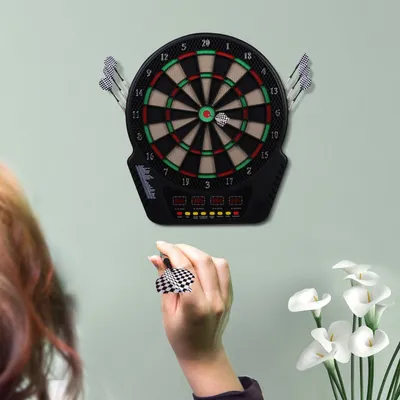 Produktbild von Elektronische Dartscheibe Dartboard Dartset Mit 6 Darts 24 Dartköpfe 27 Spiele 243 Trefferoptionen Für 16 Spieler Mehrfarbig 44 X 51,5 X 3,2 Cm