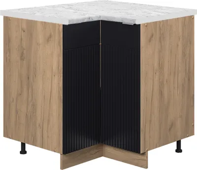 Produktbild von Eckunterschrank Vicco Fame-Line Schwarz gestreift 80.5 cm , AP Marmor, Model 50799
