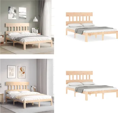 Obrázek produktu pro vidaXL Postel z masivu s čelem 140x190 cm - Rám postele - Rámy postelí - Postelový rám - Postel