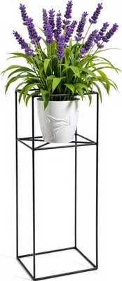 Produktbild von FRAMADO, Pflanzenständer Filo, Metallregal, Blumenständer, 24x24x60cm, Schwarz
