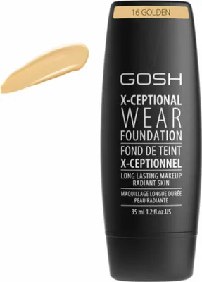 Produktbild von GOSH X-Ceptional Wear - 16 Golden, Tube, Creme, Jeder Hauttyp, Anti-Aging, Mattierend, Feuchtigkeitsspendend, Glättend, Alle Hauttöne, Gold