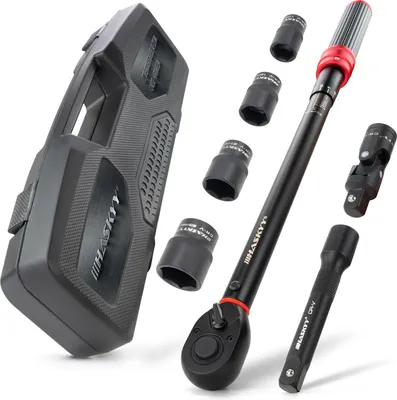 Produktbild von Drehmomentschlüssel 1/2" 40-220Nm Kardangelenk Nüsse 17-19-21-23mm Verlängerung