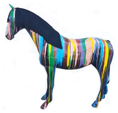 Immagine prodotto di Figura dipinta colorata Statua Cavallo Scultura Decorazione Giardino Design 205x240m Statue Nuovo