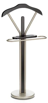 Produktbild von Herrendiener FABIO mit Hosenbügel und Ablage, Champagner/Schwarz - Stummer Diener Kleiderbutler Kleiderständer mit Kleiderbügel
