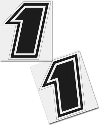 Produktbild von Startnummer Aufkleber 2er Set, Schrift Brünn, # 1 schwarz