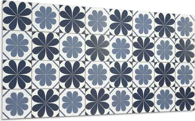 Produktbild von Blumenmuster Auf Fliesen – Selbstklebende Fliesen – Wandverkleidung – Wandpaneel – PVC Fliesen – Vinylflisen – PCV Flisen – Selbstklebend – Wanddeko –100 x 50 cm